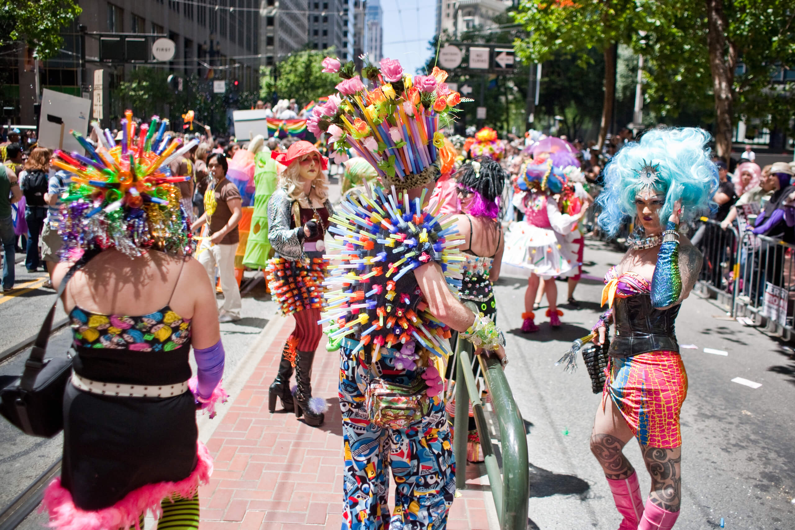 San Francisco Pride Parade Trio of Marchers