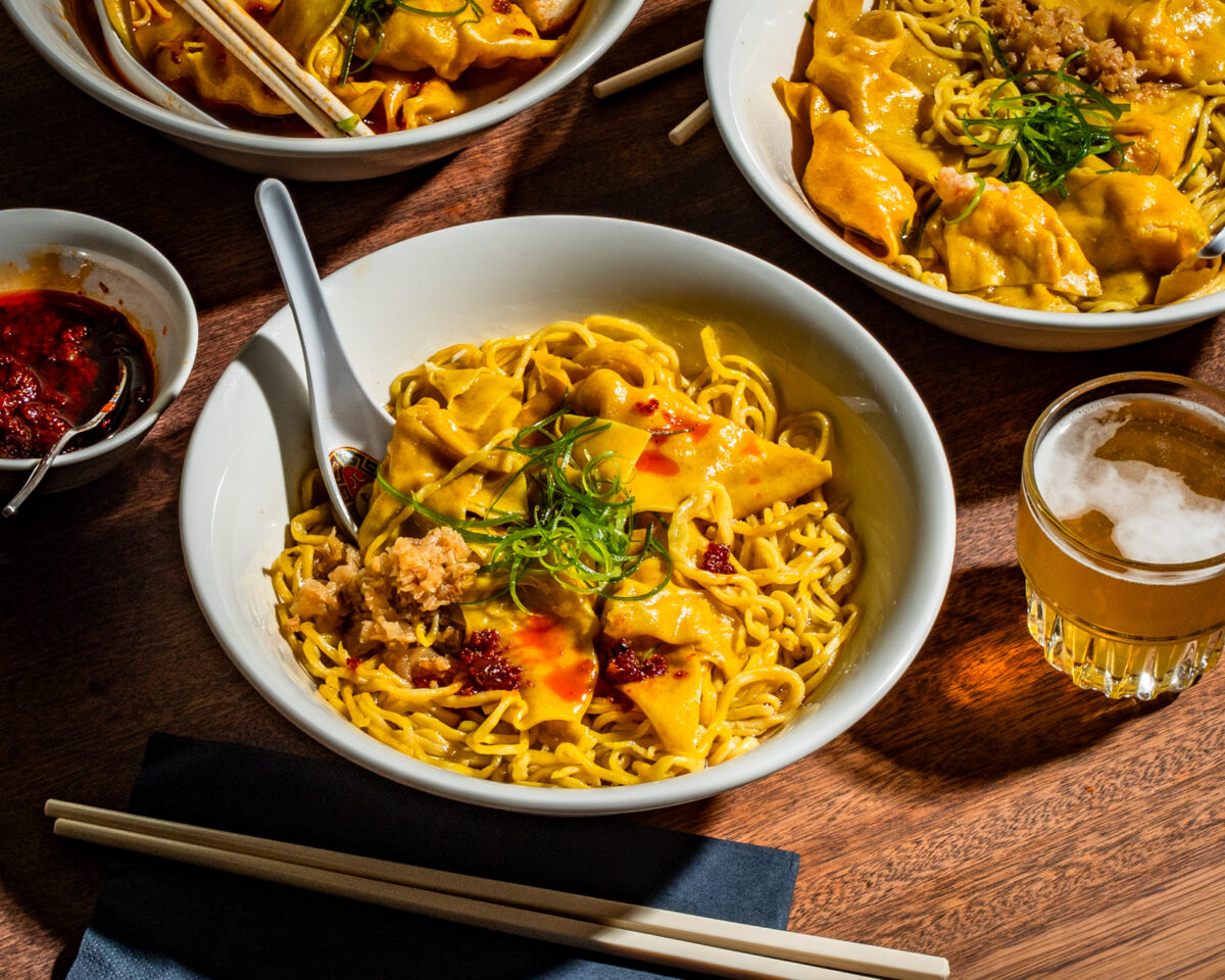 Cantonese wonton noodle soup being served at Wonton Charlie’s, London Fields