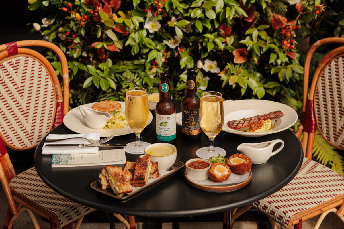 108 Brasserie Marylebone Autumn Terrace with British roasts and rustic setting